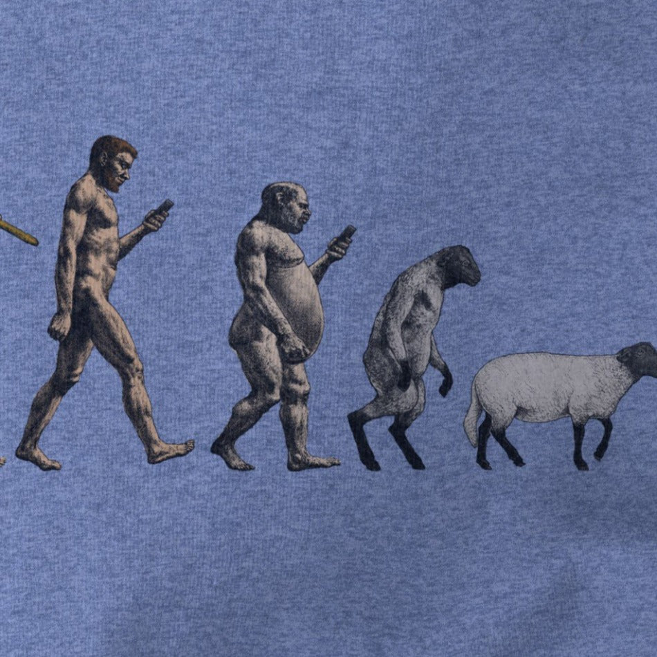 March of Devolution Sheeple Tri-Blend Track Shirt