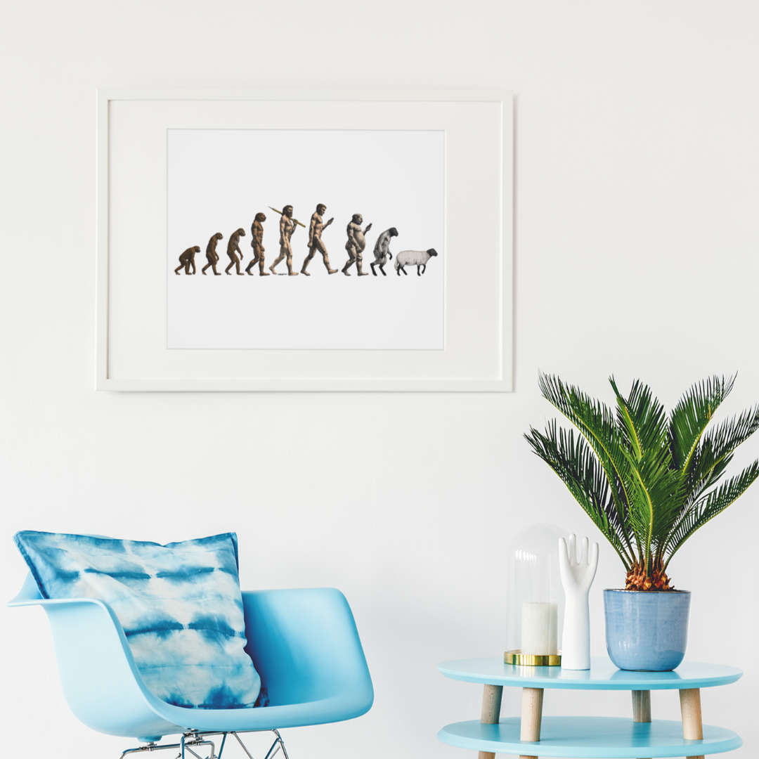 March of Devolution Sheeple Print