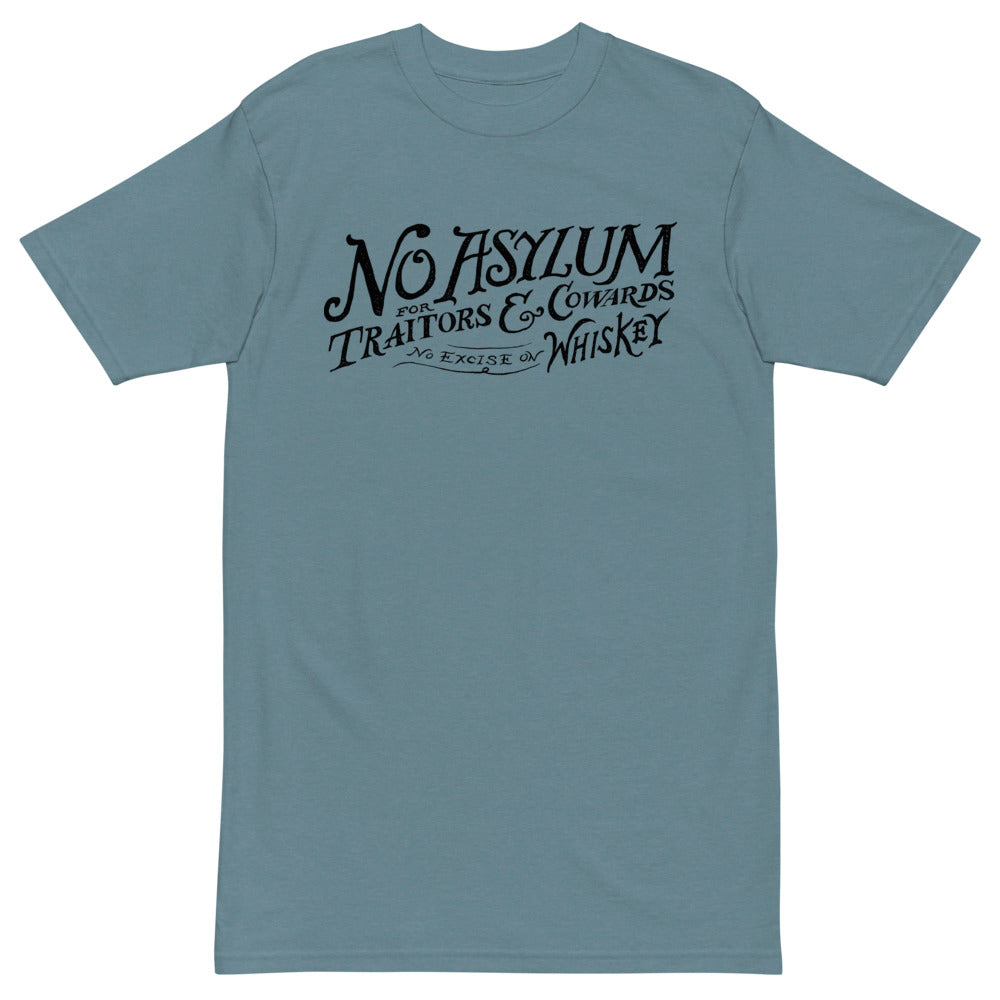 Whiskey Rebellion No Asylum Men’s Premium Heavyweight Tee