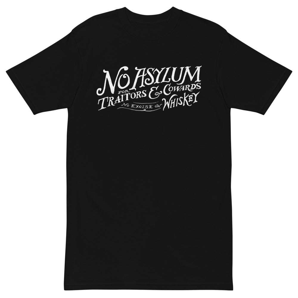 Whiskey Rebellion No Asylum Men’s Premium Heavyweight Tee
