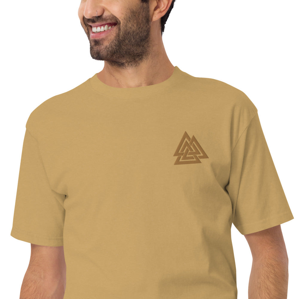 Valknut Men’s Heavyweight Embroidered T-Shirt
