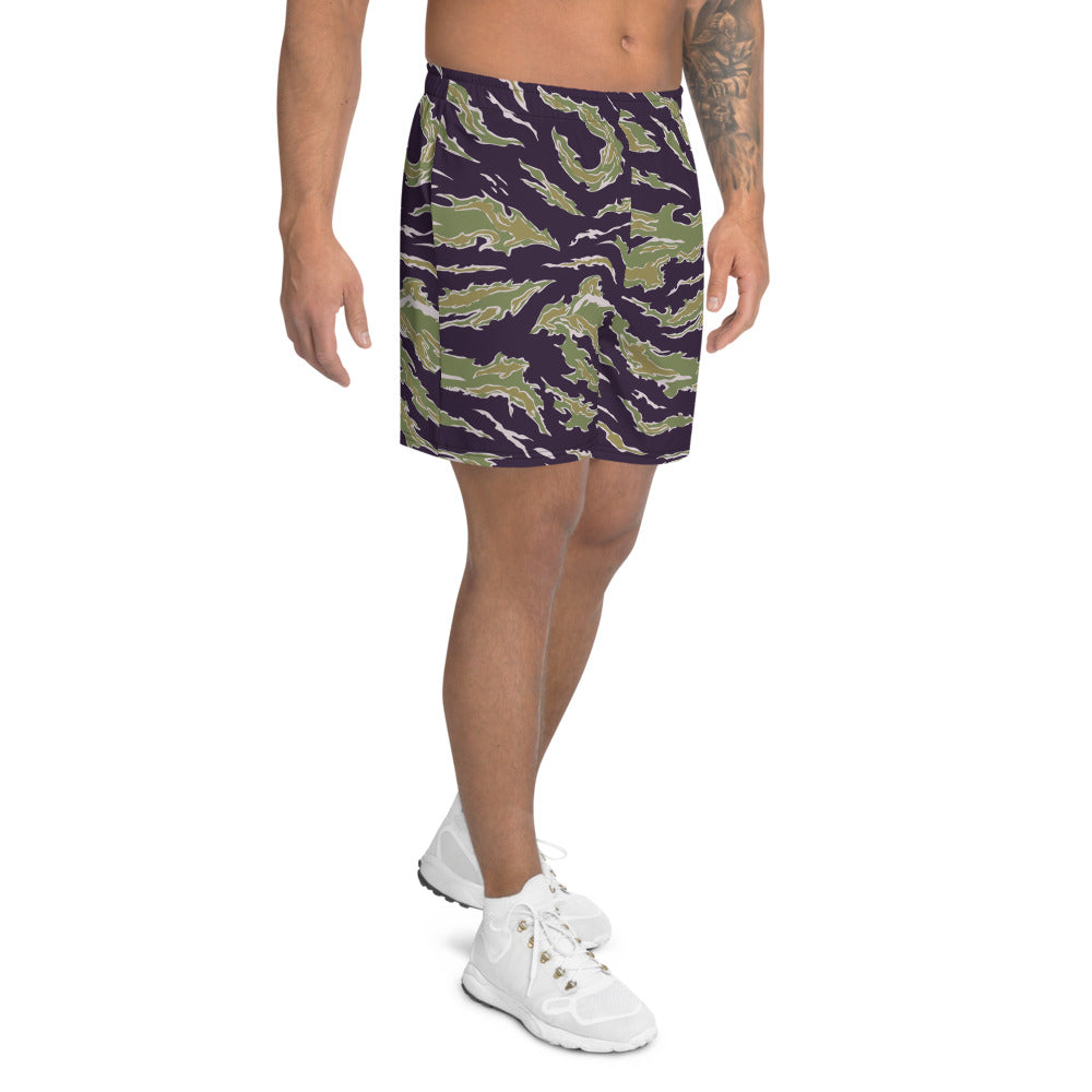 Tiger Stripe Camo Men's Athletic Long Shorts