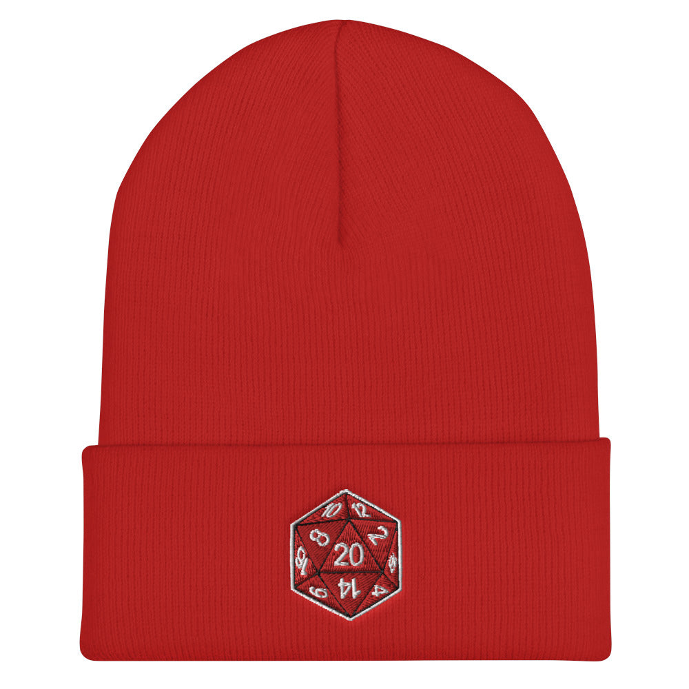 20 Sided Die Cuffed Beanie