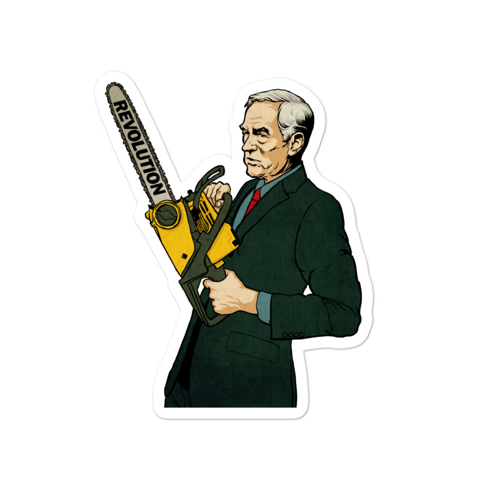 Ron Paul Revolution Chainsaw Sticker