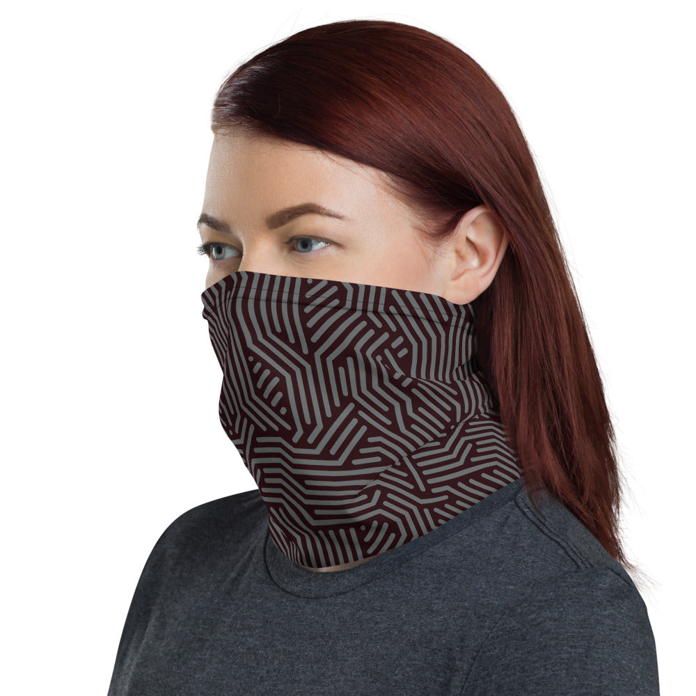 Digital Black and Grey Pattern Neck Gaiter