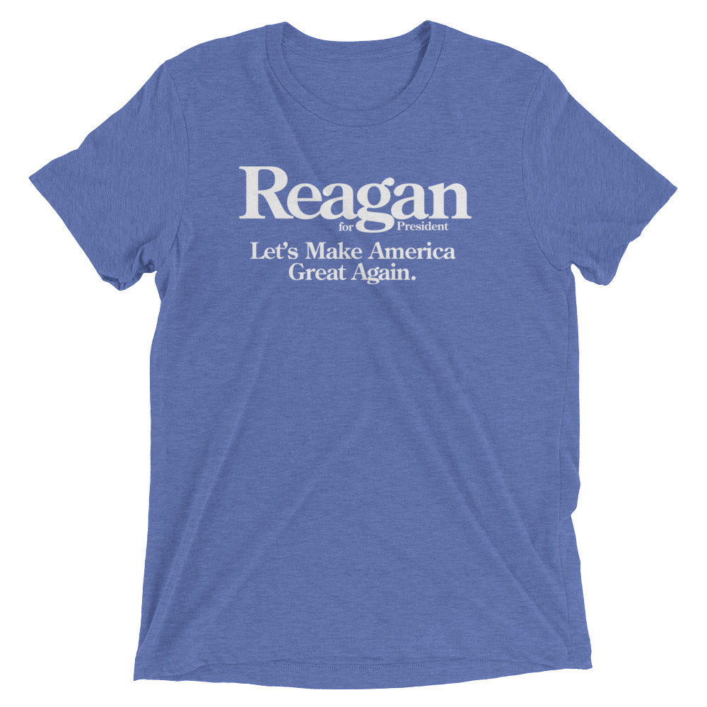 Reagan Let's Make America Great Again Tri-Blend Retro T-Shirt