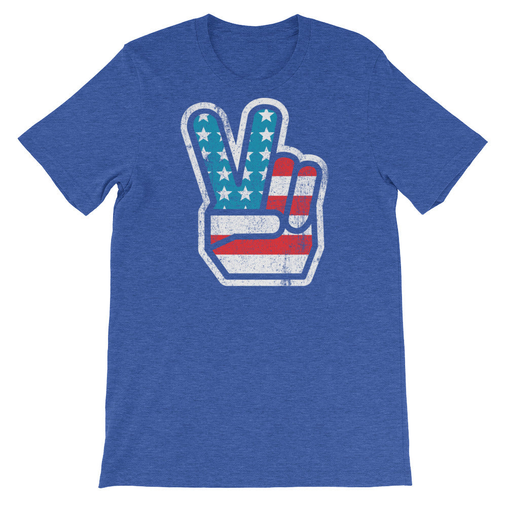 Peace Sign American Distressed Retro T-Shirt