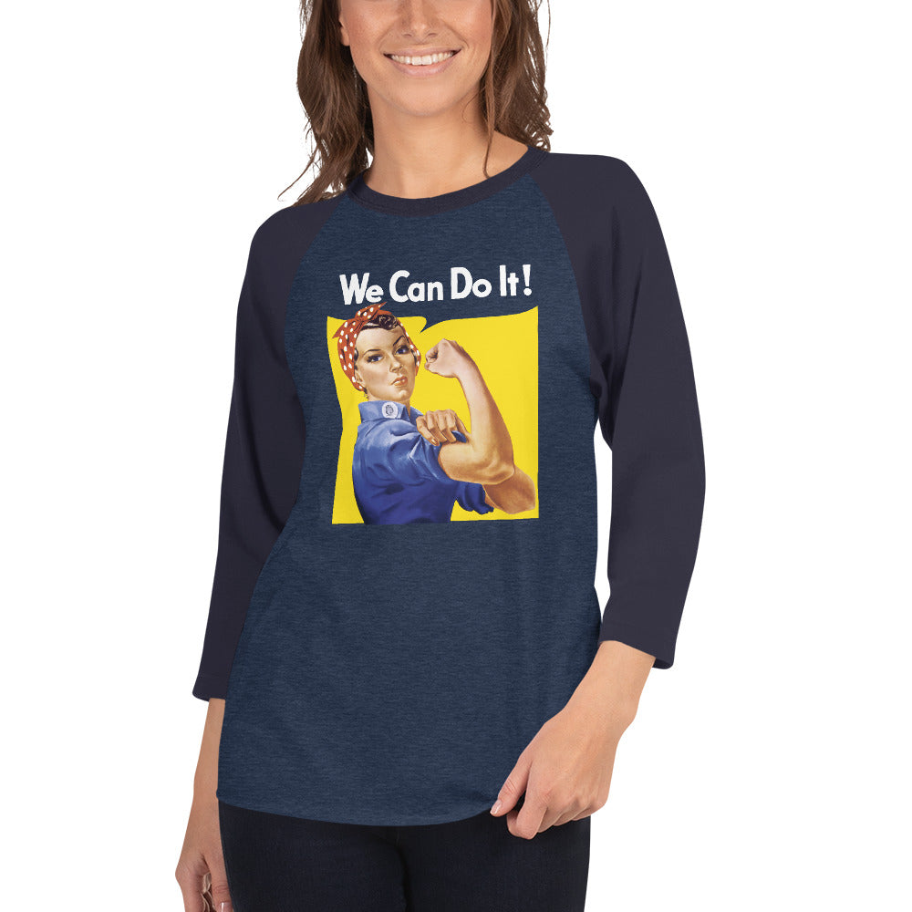We Can Do It Rosie the Riveter 3/4 Sleeve Raglan