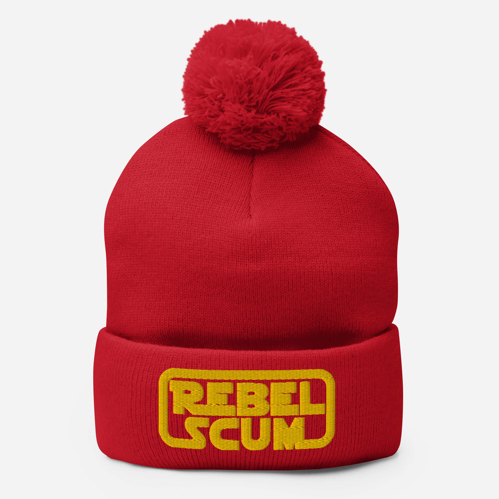 Rebel Scum 3D Embroidered Pom-Pom Beanie