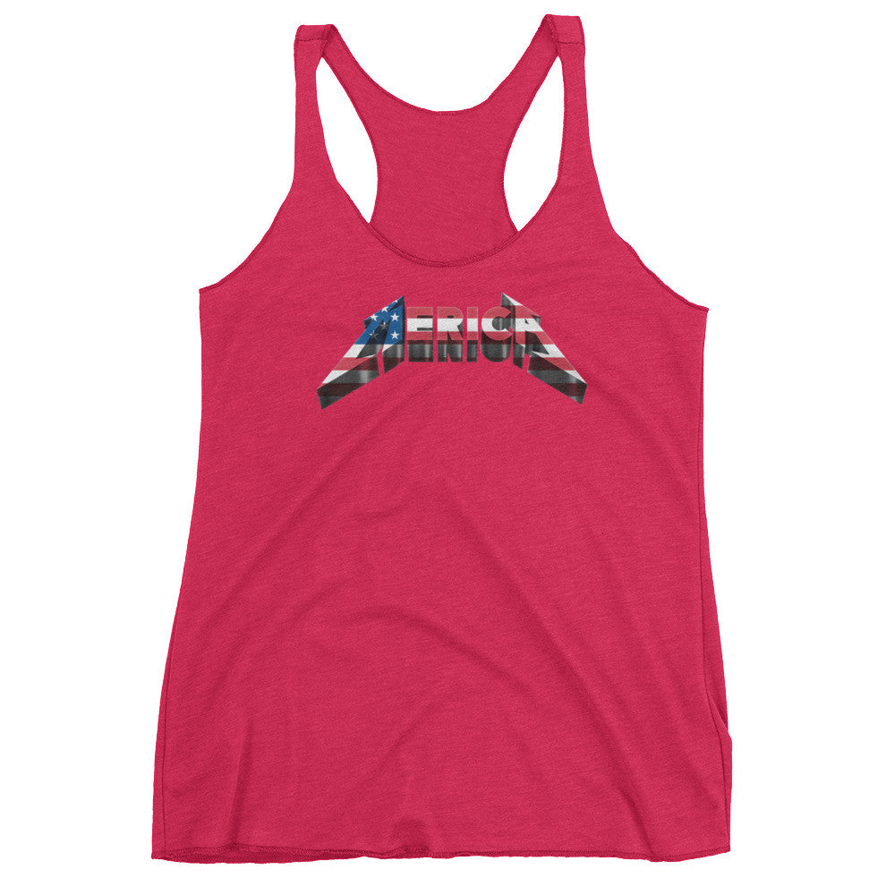 Merica Triblend Ladies Racerback Tank Top