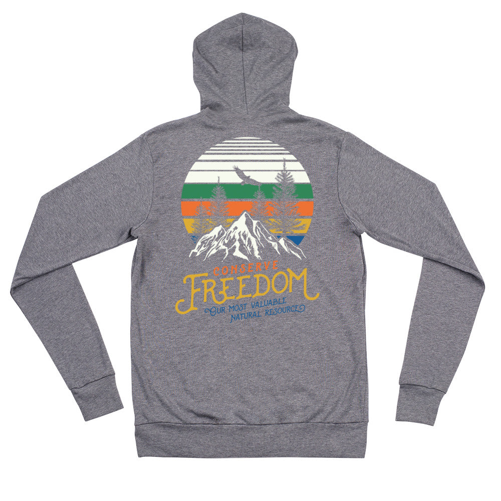 Conserve Freedom Unisex Tri-Blend Lightweight Hoodie Sweatshirt