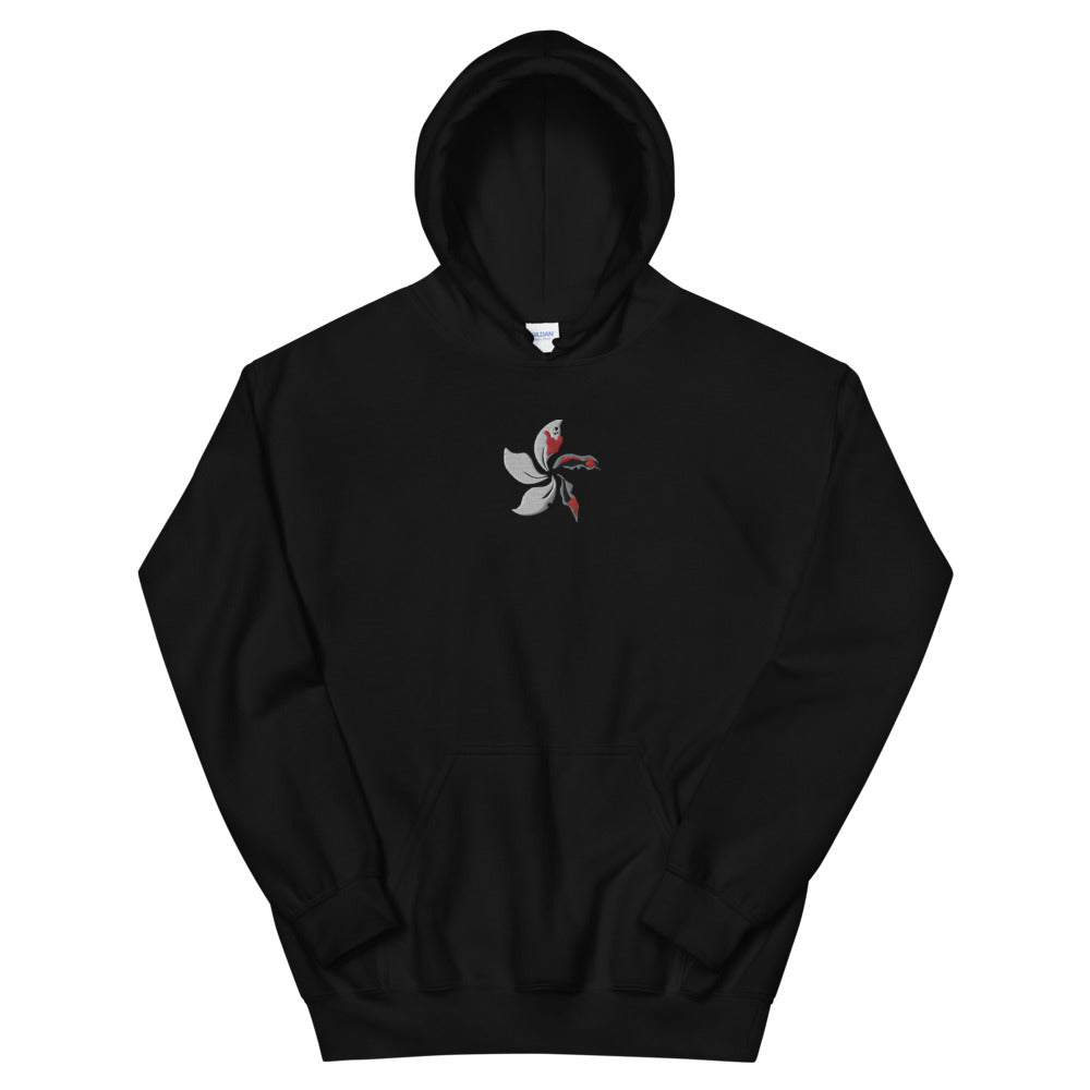 Black Bauhinia Embroidered Unisex Hoodie