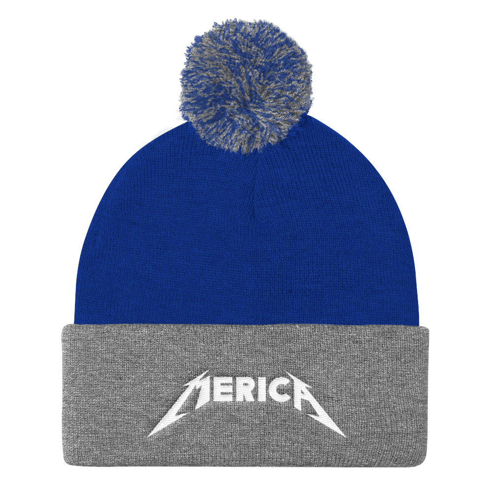 Merica Pom Pom Knit Cap