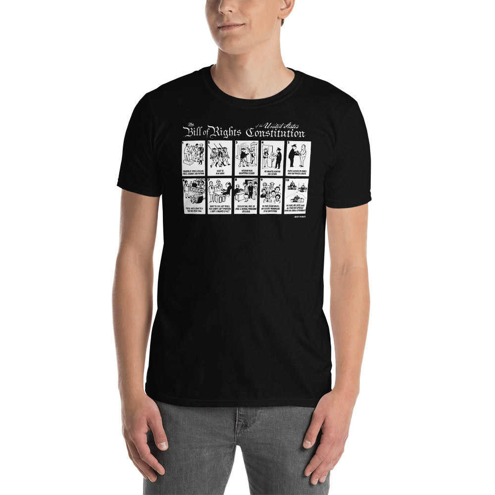 Illustrated Bill of Rights Dark T-shirt