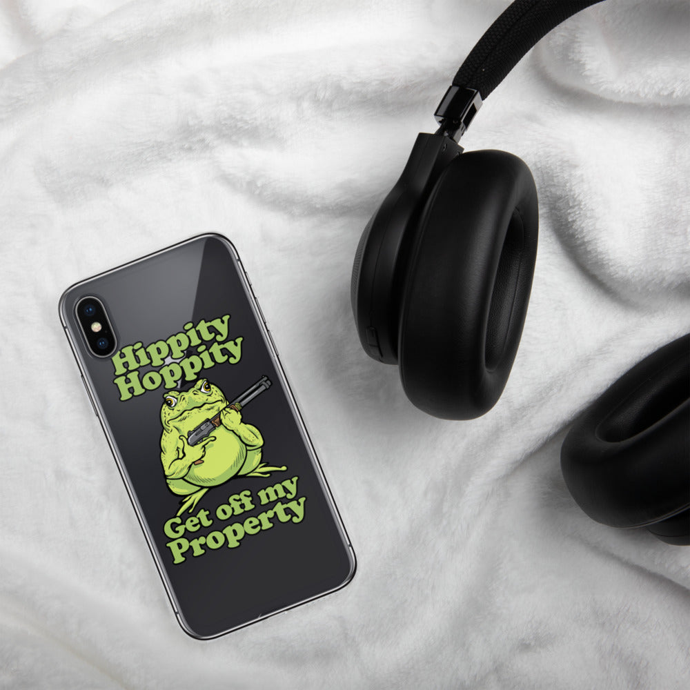 Hippity Hoppity Get Off My Property Clear iPhone Case