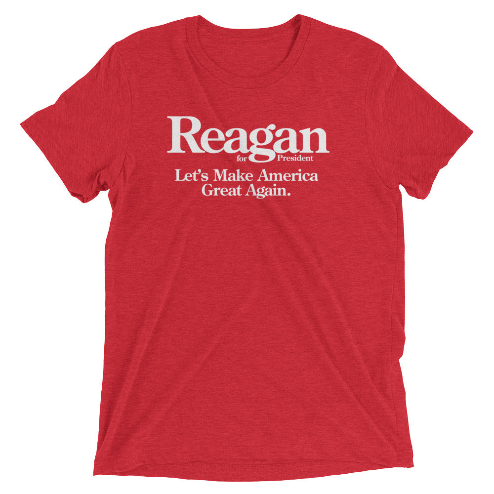 Reagan Let's Make America Great Again Tri-Blend Retro T-Shirt