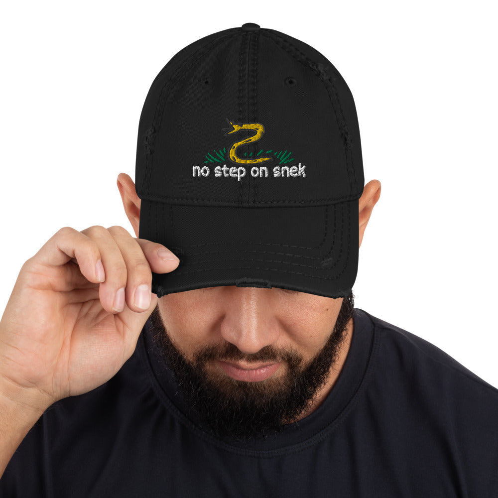 No Step On Snek Distressed Dad Hat
