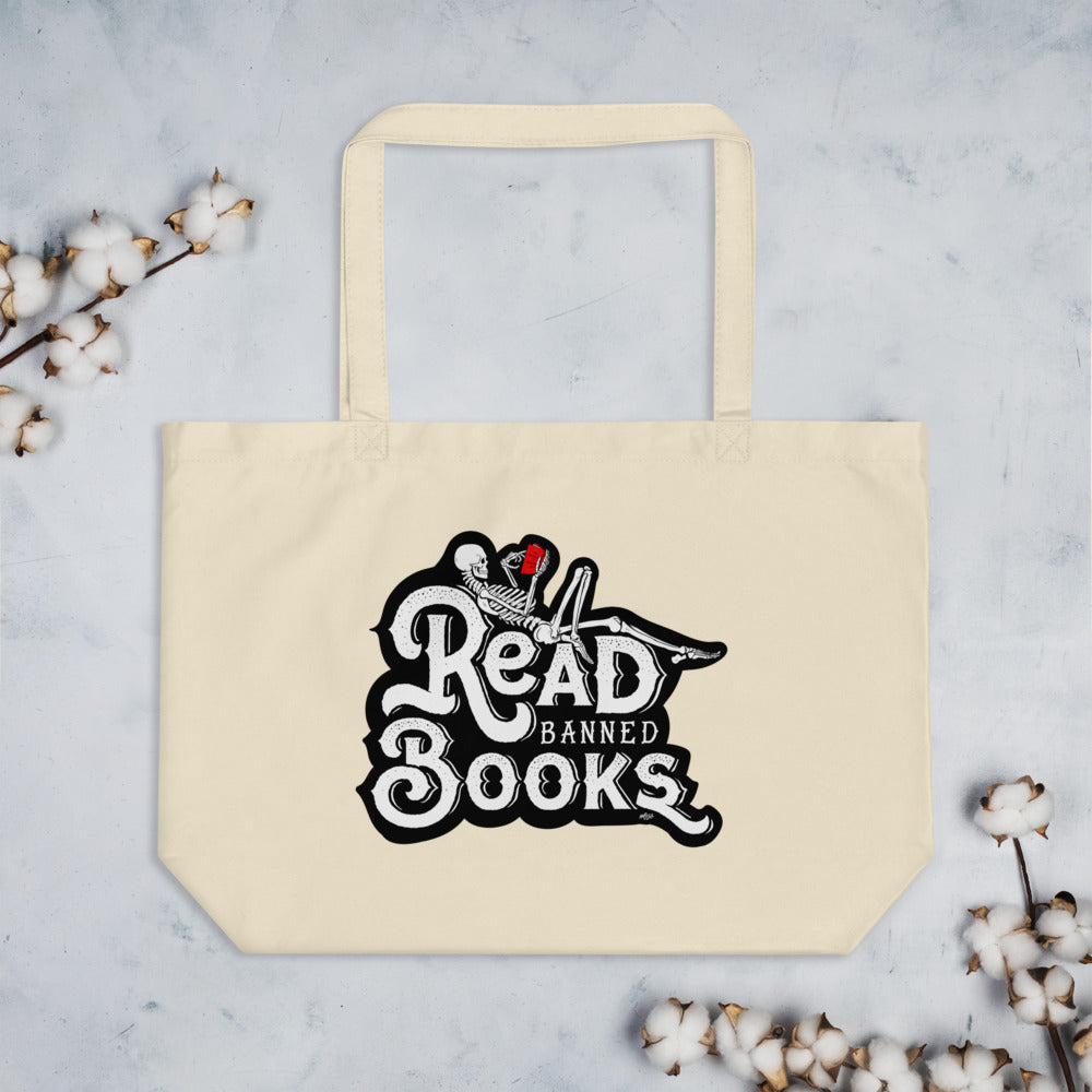 Read Banned Books Large organic tote bag