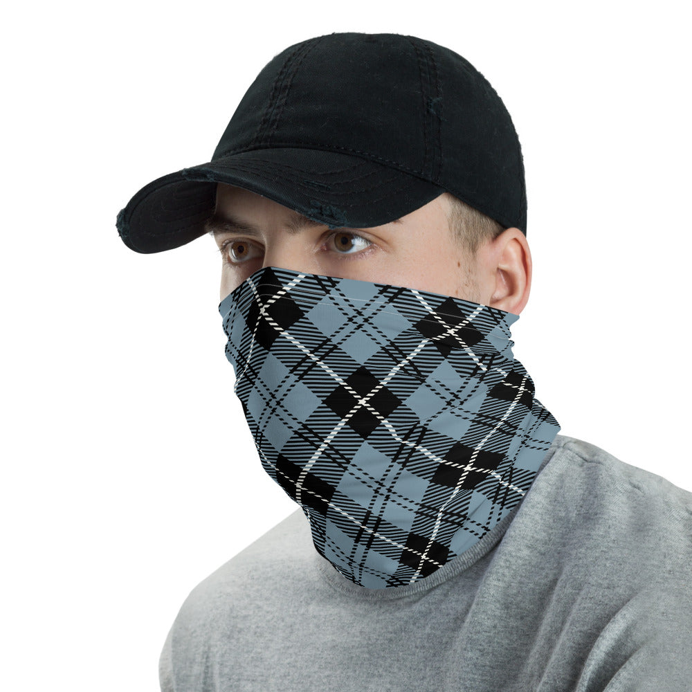 Denim Blue Plaid Neck gaiter