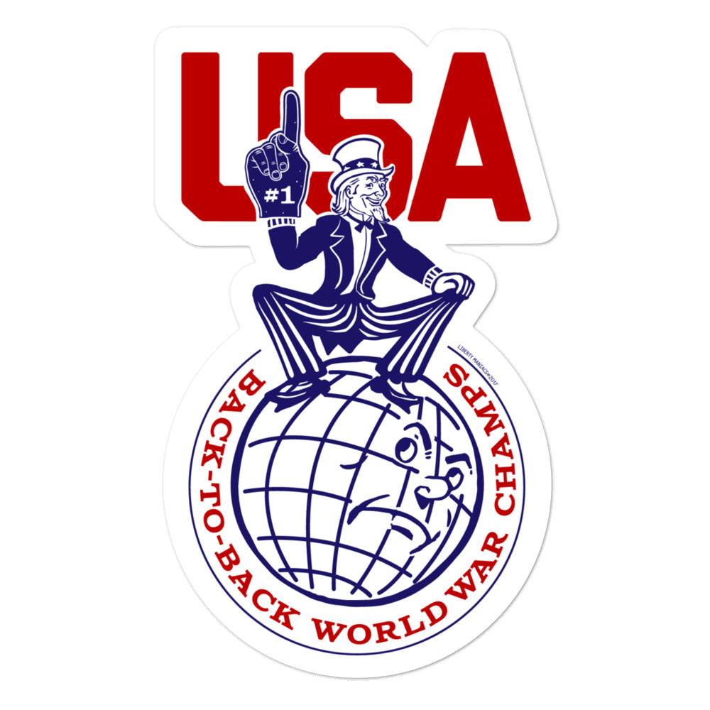 USA Back-To-Back World War Champs Sticker