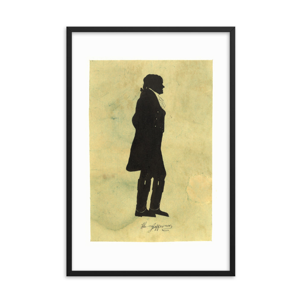 Thomas Jefferson Silhouette by John Marshal Framed Print