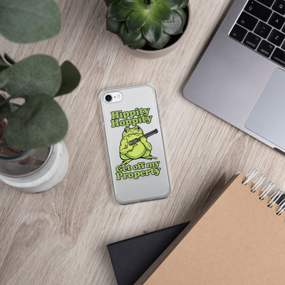 Hippity Hoppity Get Off My Property Clear iPhone Case