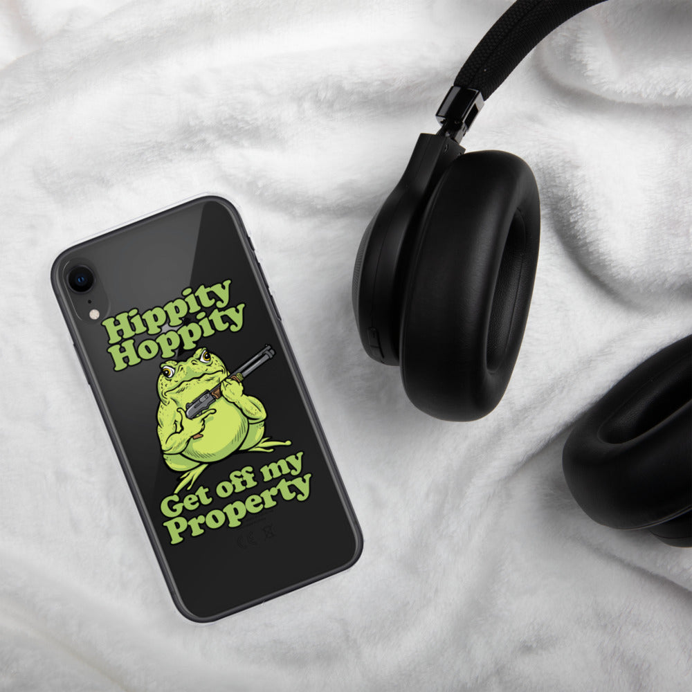 Hippity Hoppity Get Off My Property Clear iPhone Case