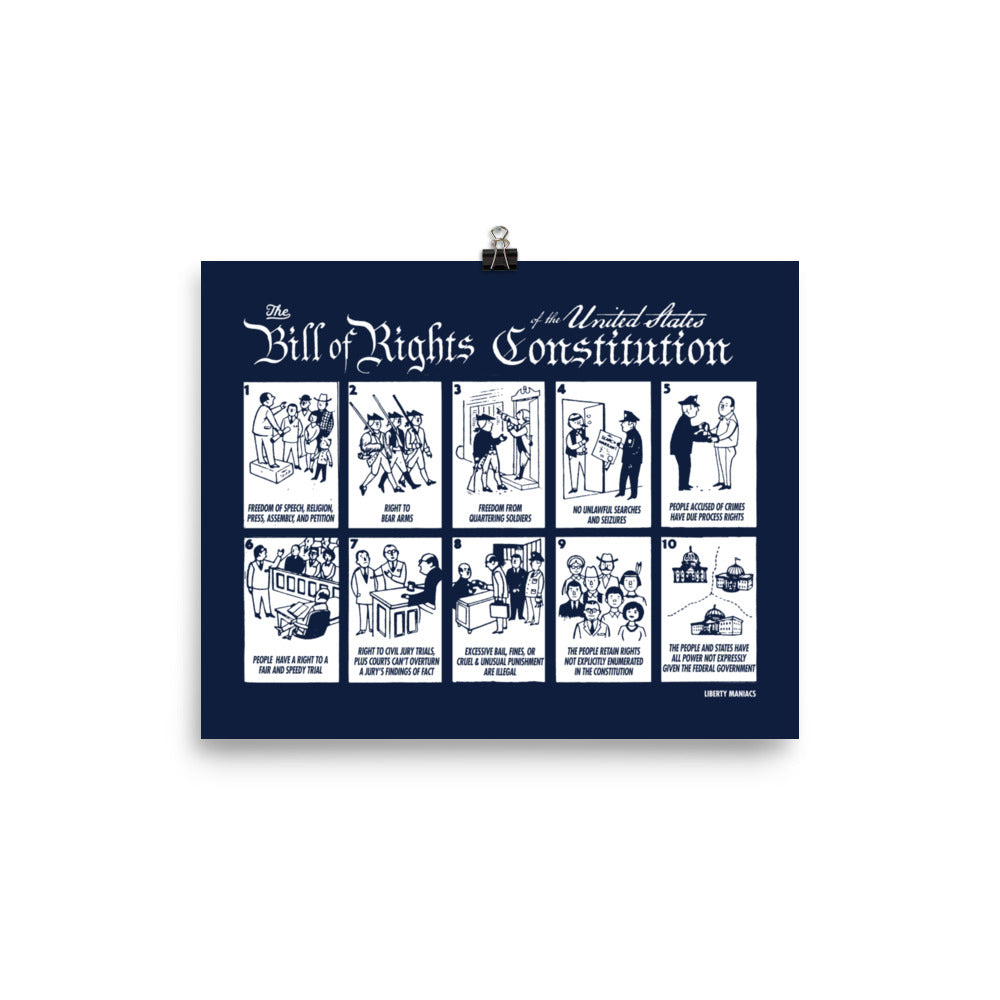 Illustrated Bill of Rights Poster