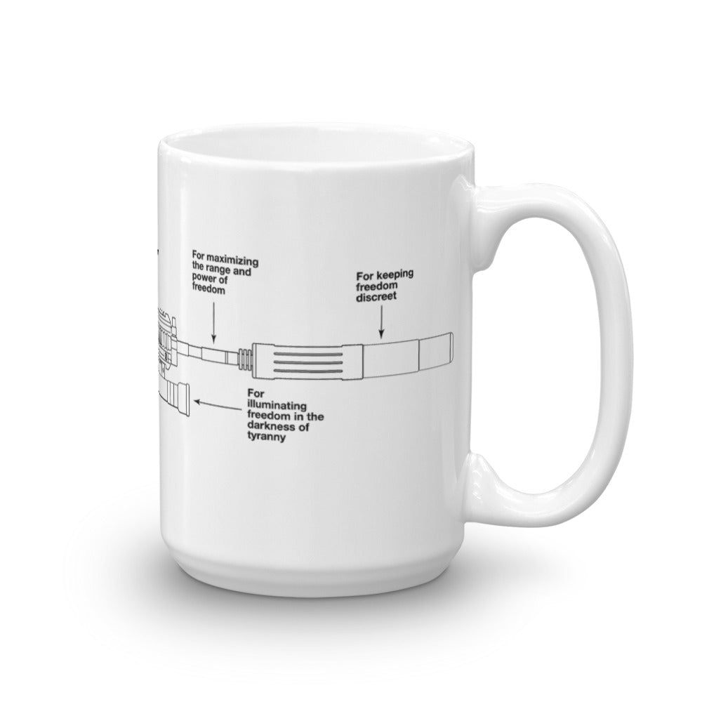 Parts of Freedom Schematic Coffee Mug