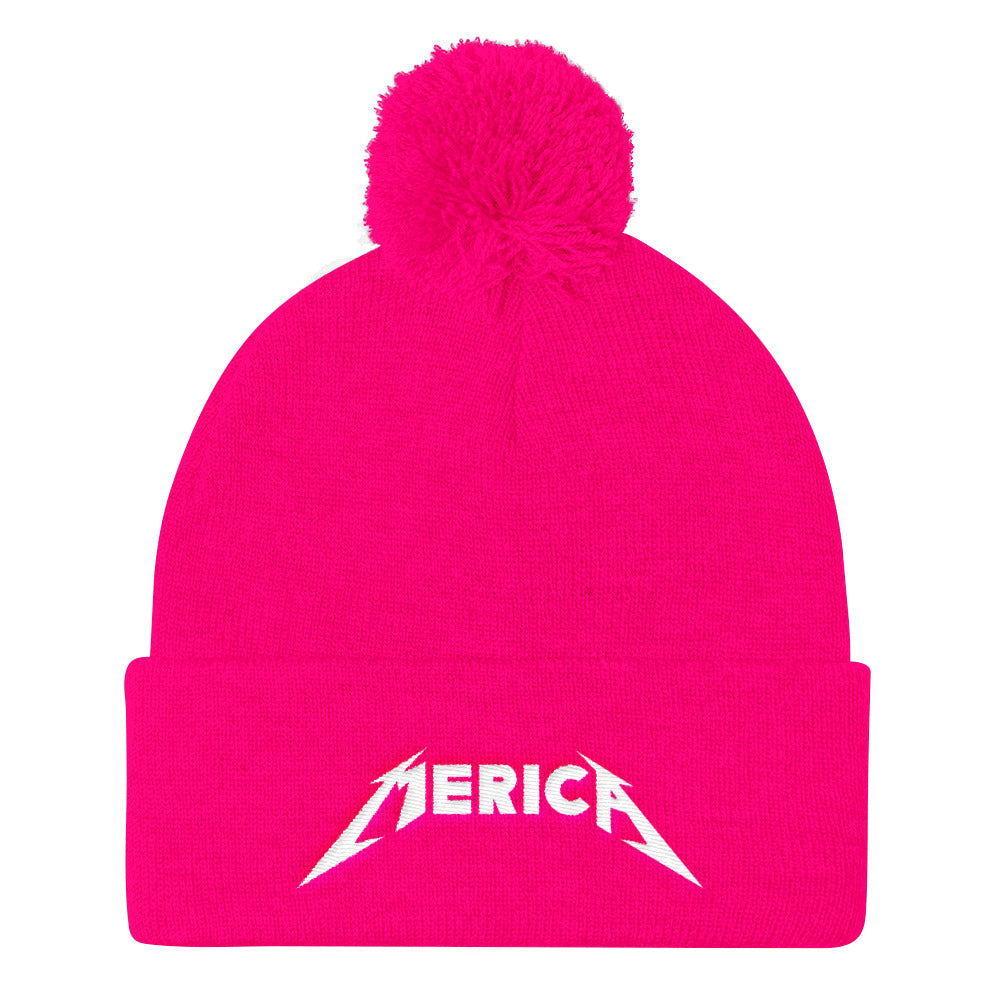 Merica Pom Pom Knit Cap