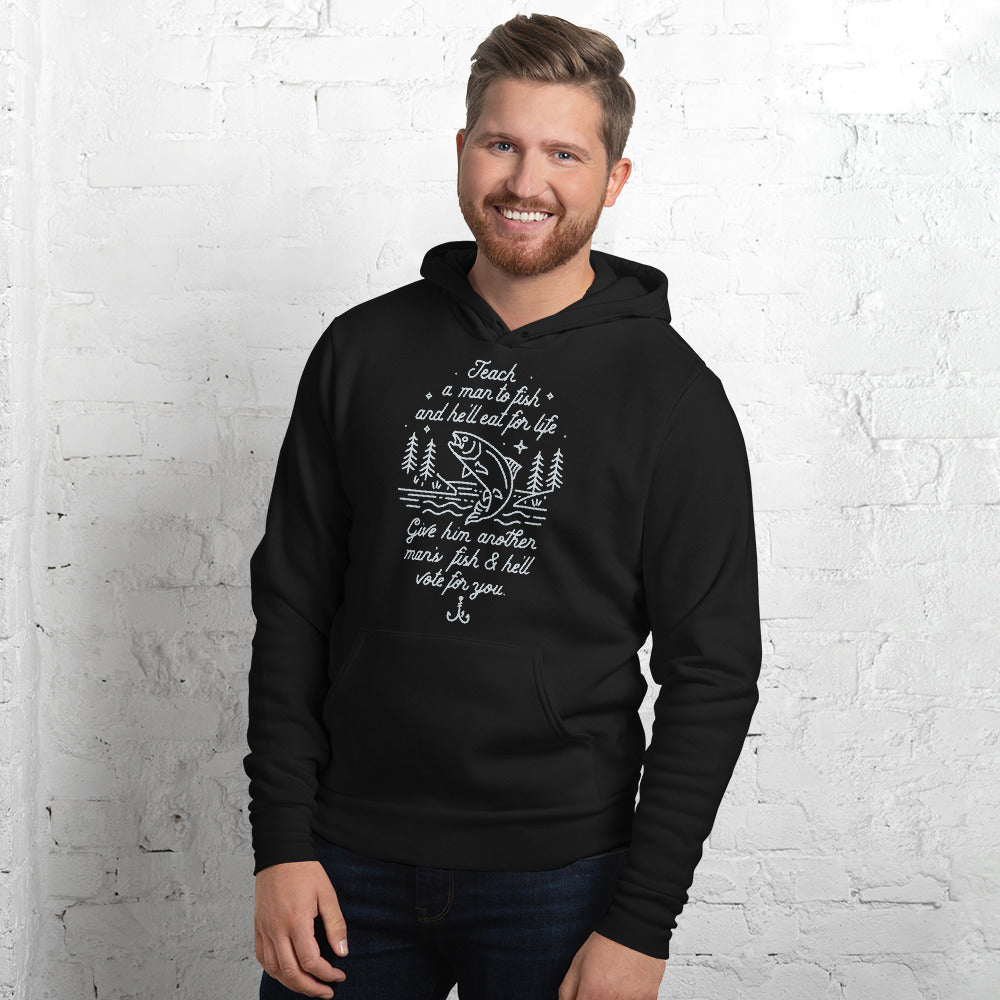 Teach A Man To Fish Pullover Hoodie