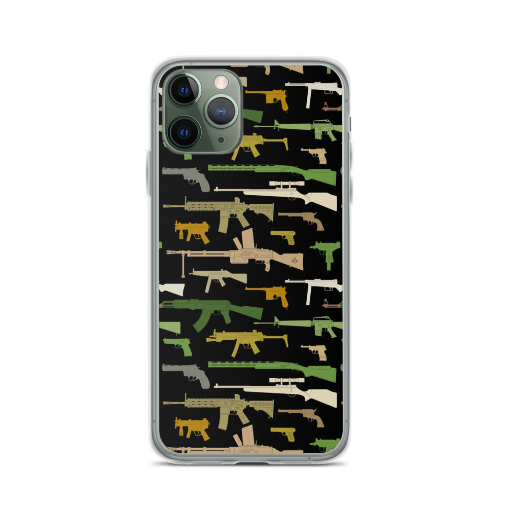 Woodland Gun Pattern iPhone Case