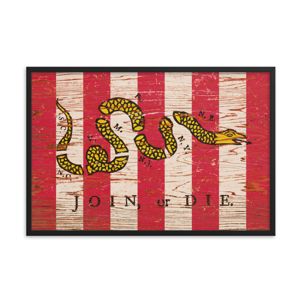 Join Or Die Sons of Liberty Framed poster