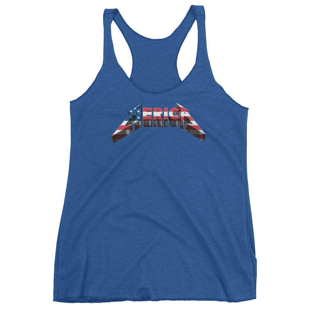 Merica Triblend Ladies Racerback Tank Top