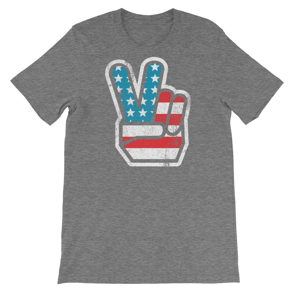 Peace Sign American Distressed Retro T-Shirt