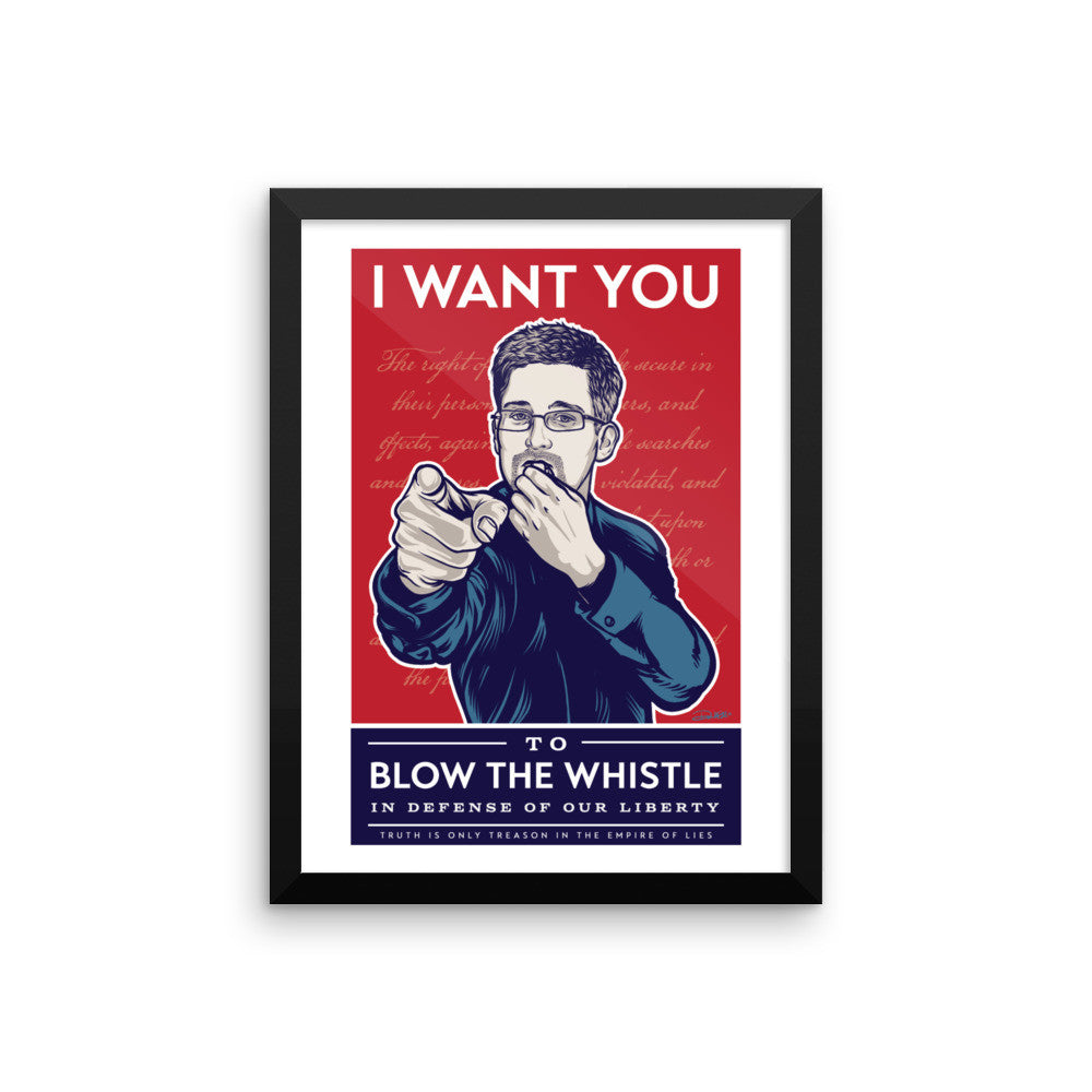 I Want You To Blow The Whistle Edward Snowden Framed Print