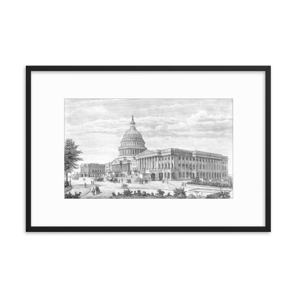 Capitol Etching 1889 Framed poster