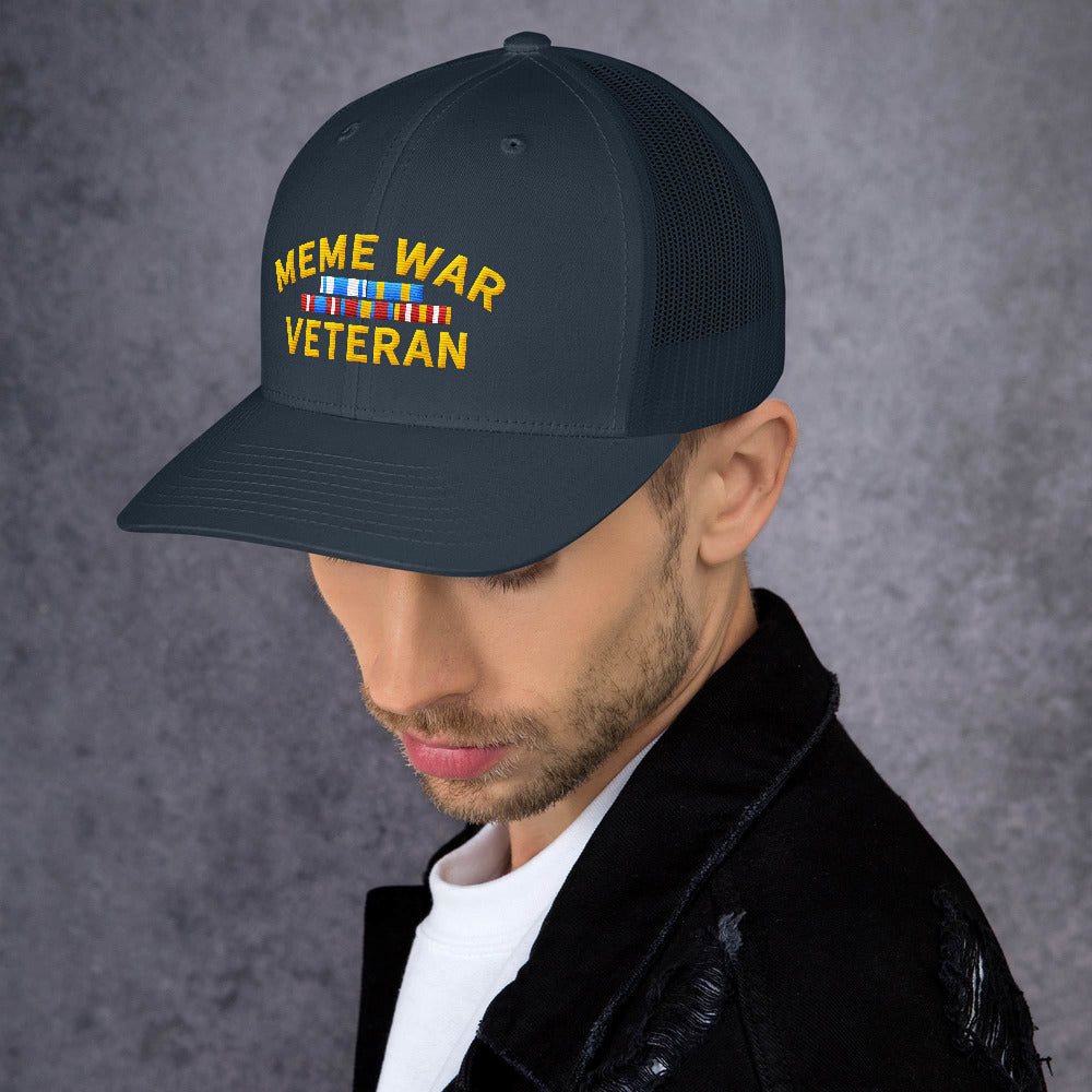 Meme War Veteran Trucker Cap