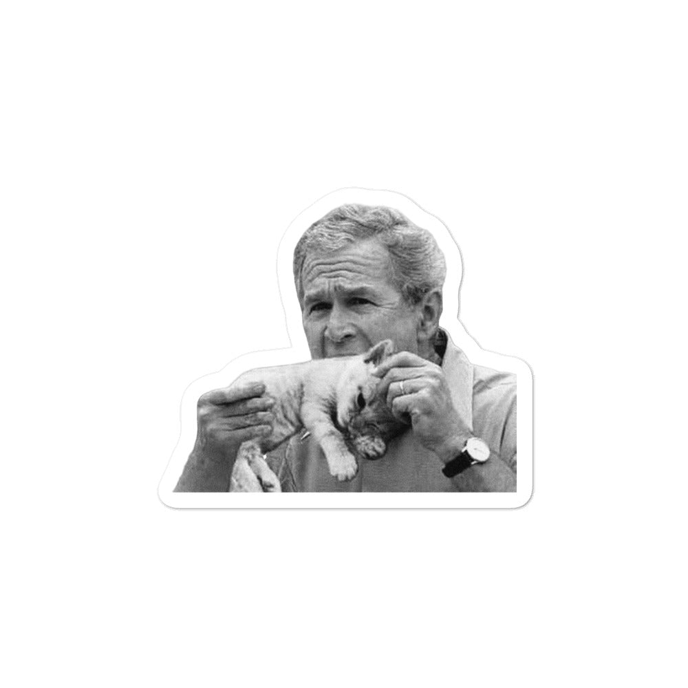George W Bush Eating a Kitten Sticker