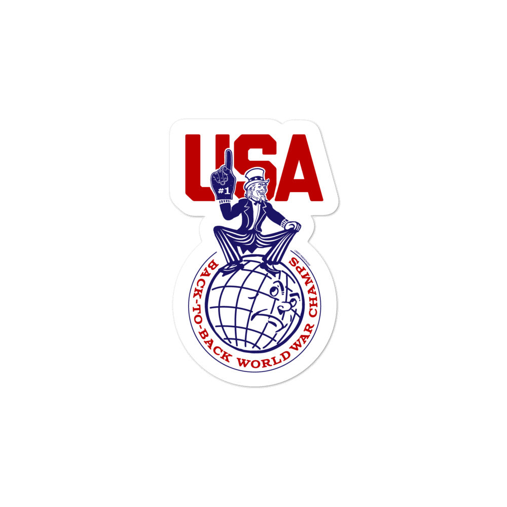 USA Back-To-Back World War Champs Sticker