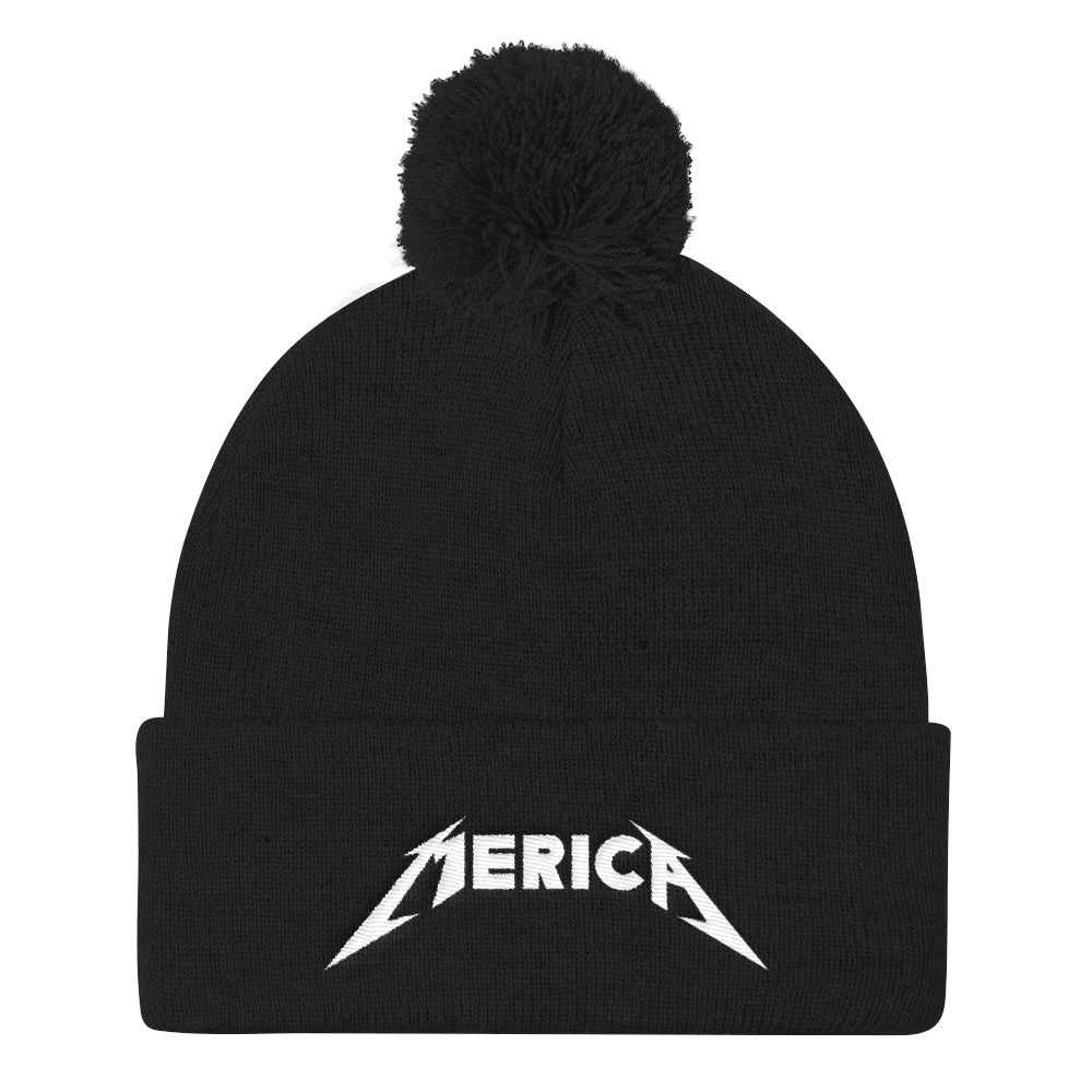 Merica Pom Pom Knit Cap