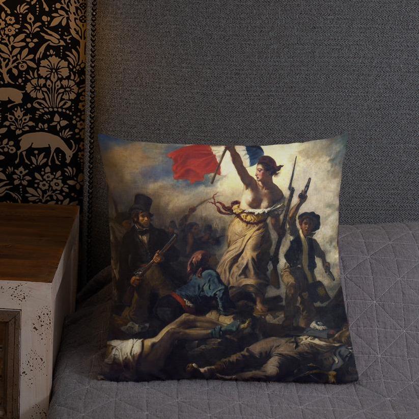 Liberty Leading the People Eugène Delacroix Throw Pillow