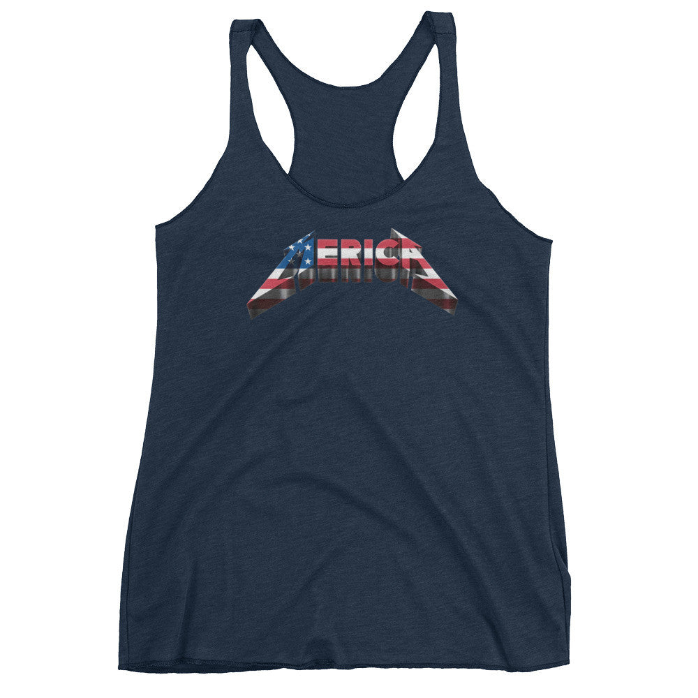 Merica Triblend Ladies Racerback Tank Top