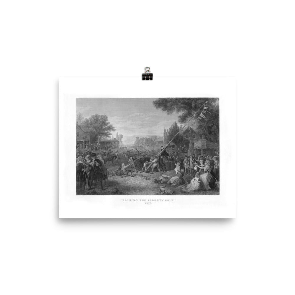 Raising the Liberty Pole 1776 Engraving Print