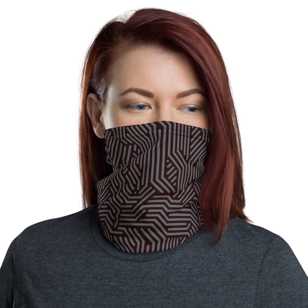 Digital Black and Grey Pattern Neck Gaiter