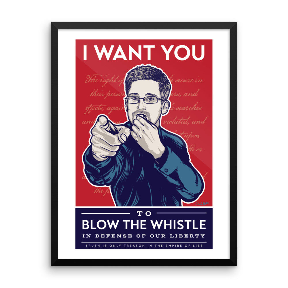 I Want You To Blow The Whistle Edward Snowden Framed Print