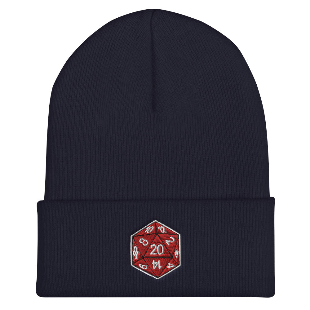20 Sided Die Cuffed Beanie