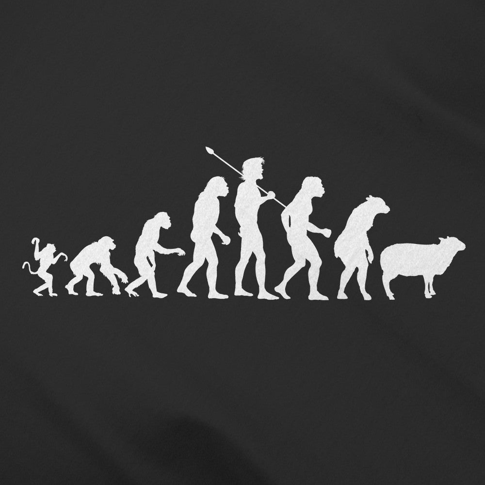 Evolution of Modern Man black American Apparel Unisex Short Sleeve T-shirt close up