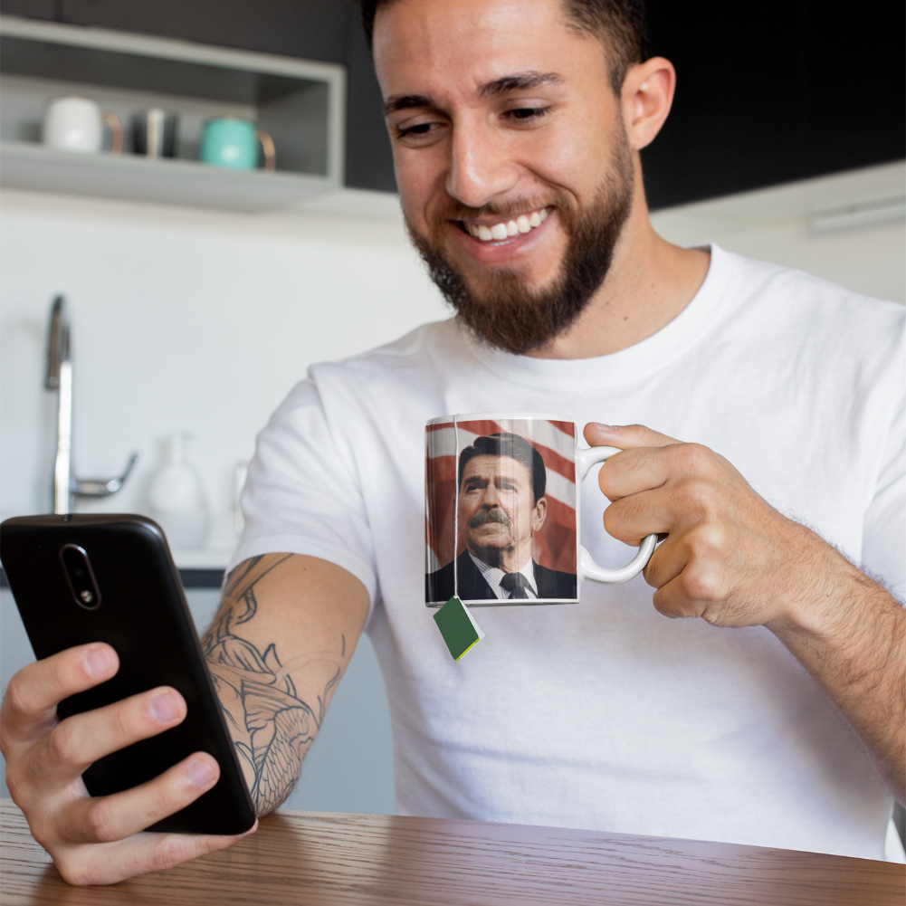 Mustache Ronald reagan Mug