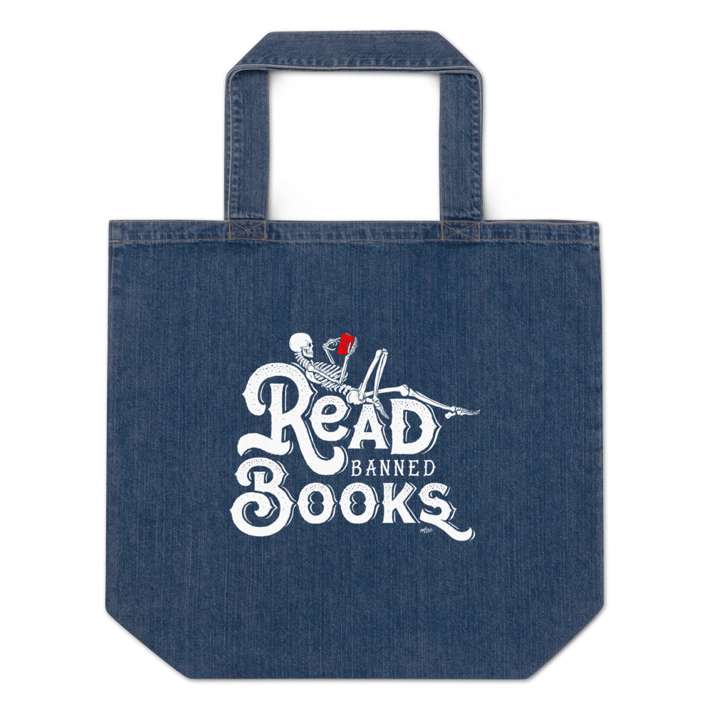 Read Banned Books Organic Denim Tote Bag